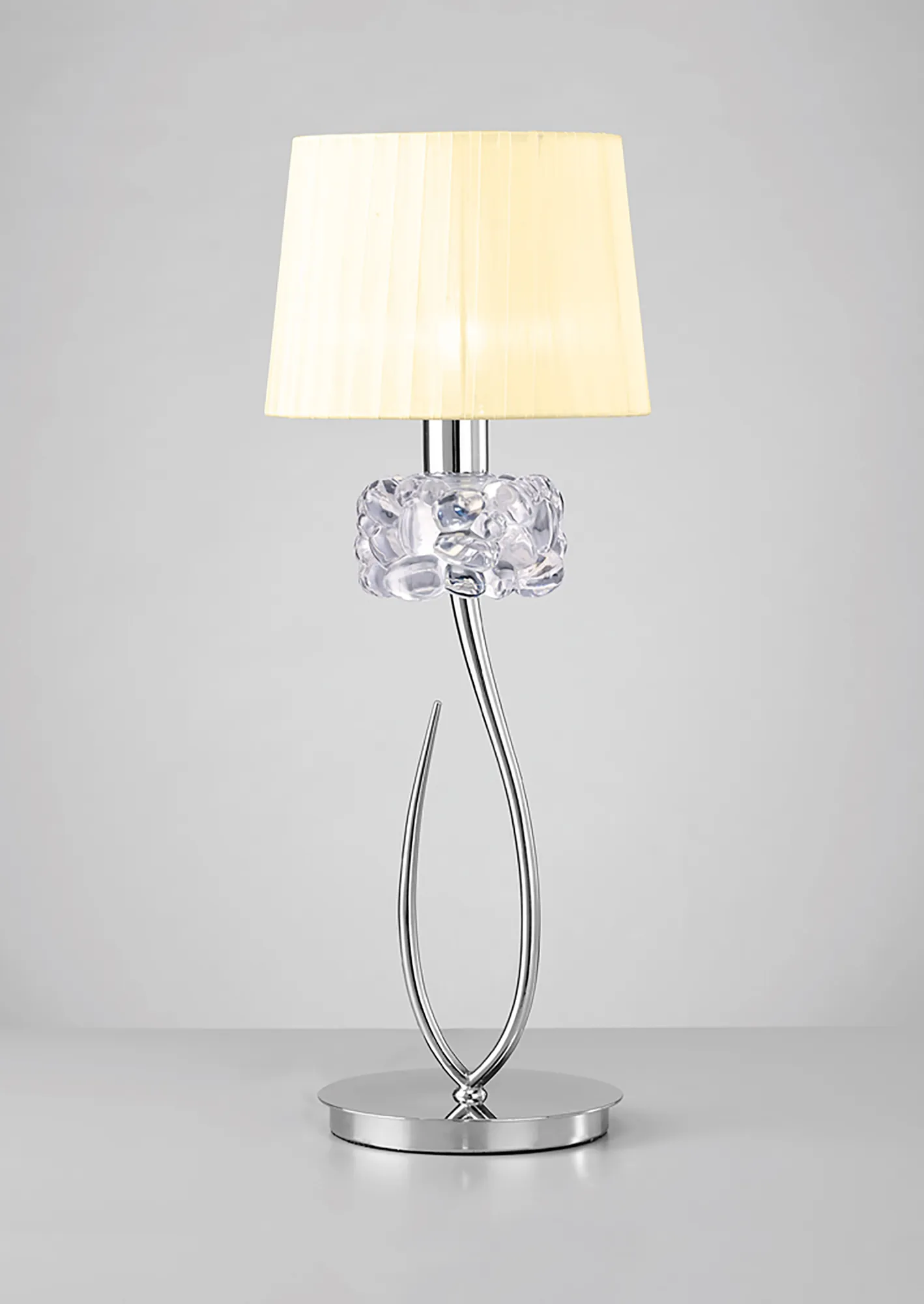 Loewe Polished Chrome-Cream Table Lamps Mantra Shaded Table Lamps
